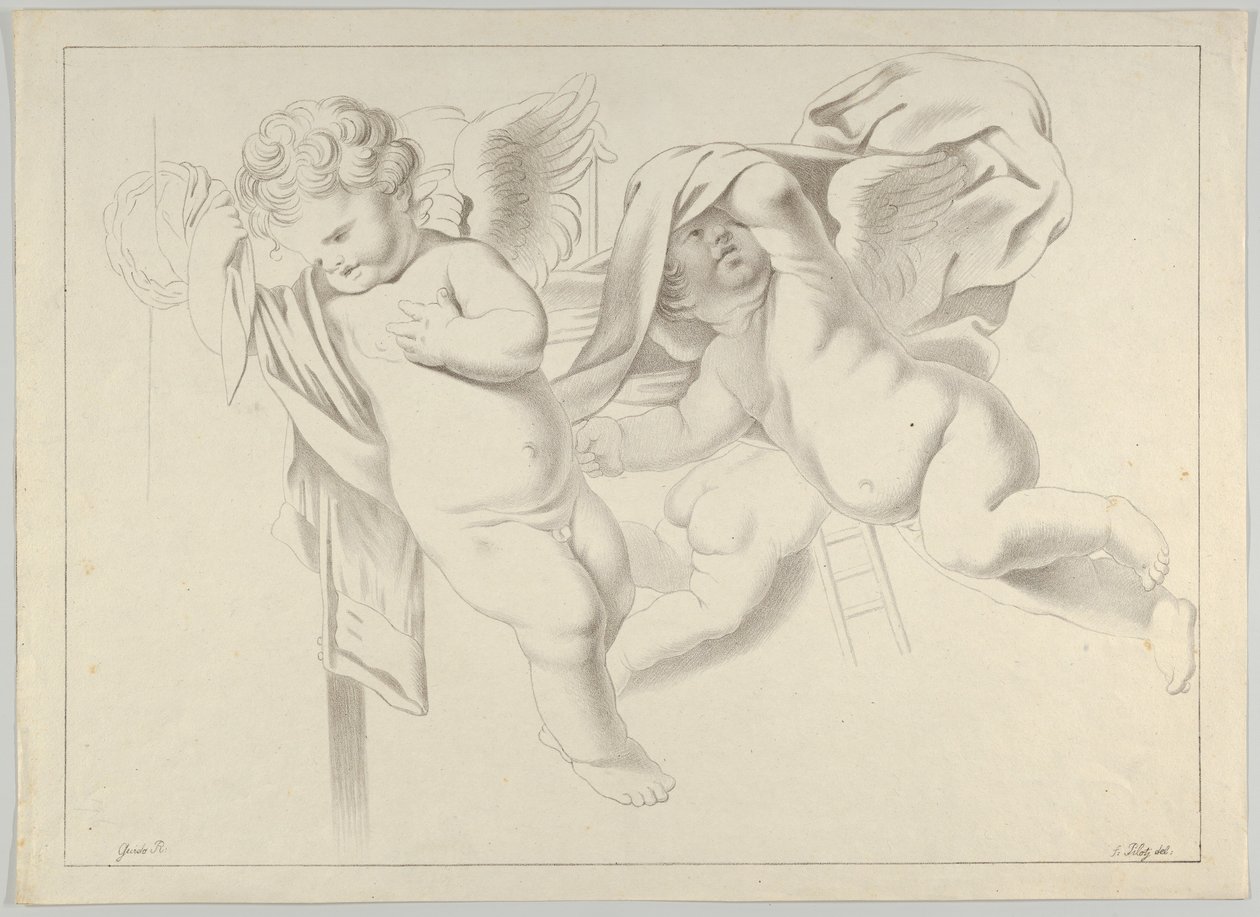Study of three putti, ca. 1800-1844 by Ferdinand Piloty