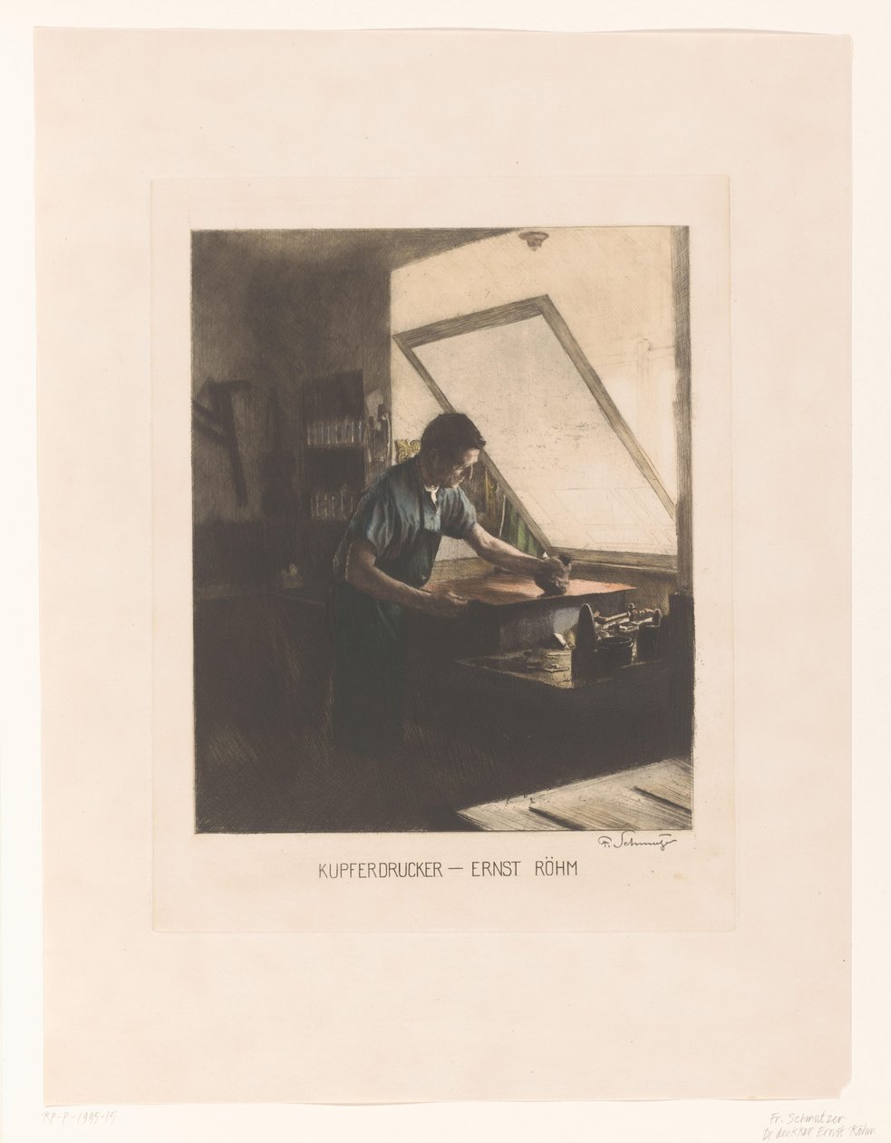 Portrait of the Printer Ernst Röhm by Ferdinand Schmutzer (signed by artist)
