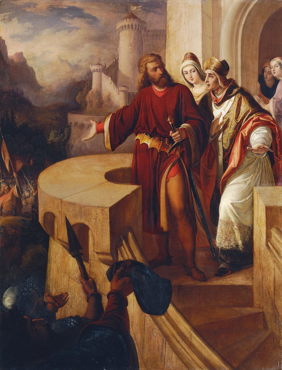 Radbot, Count of Habsburg Shows His Armed Followers to His Brother Bishop Werner by Ferdinand Schubert