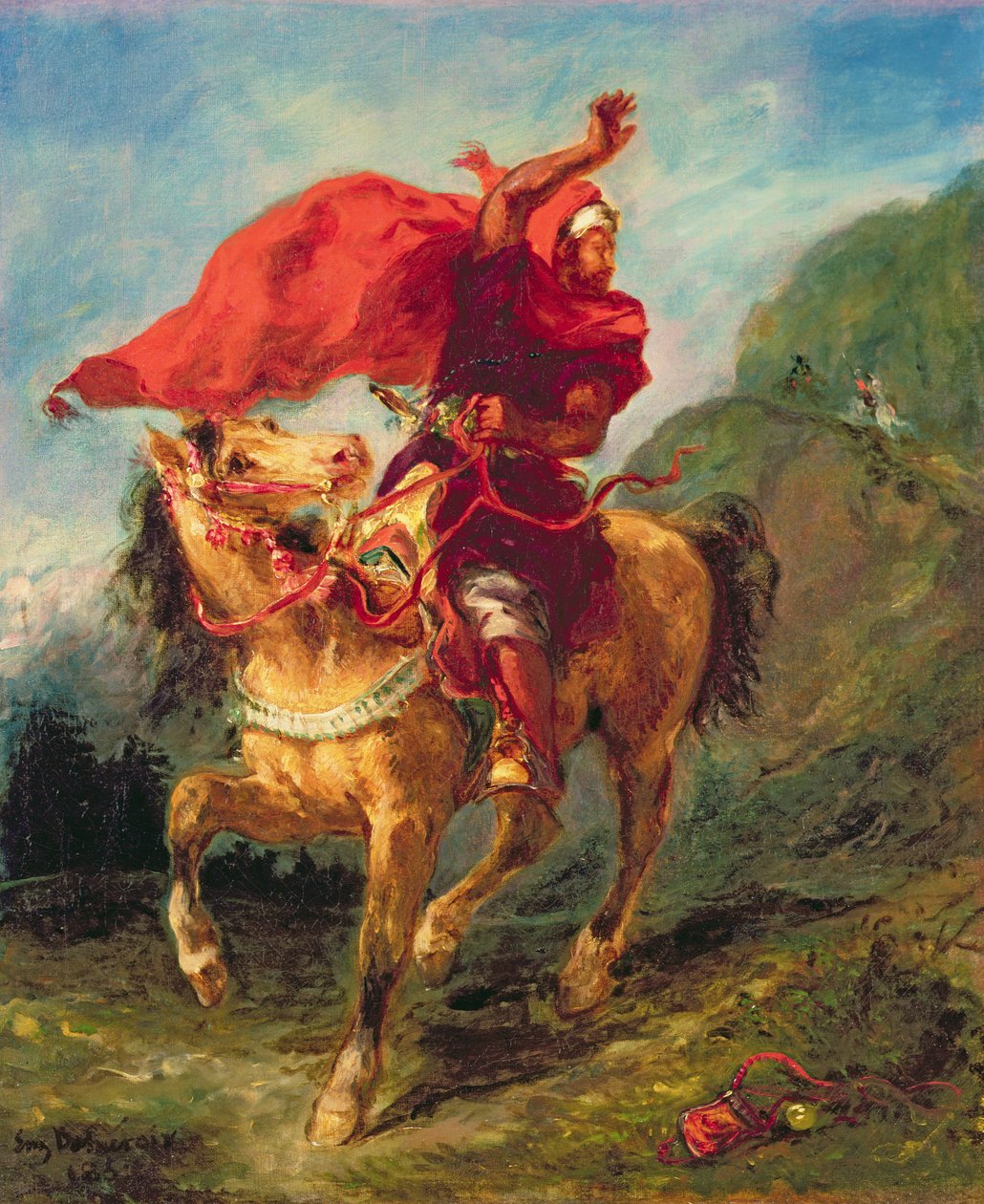 Arab Horseman Giving a Signal by Ferdinand Victor Eugene Delacroix