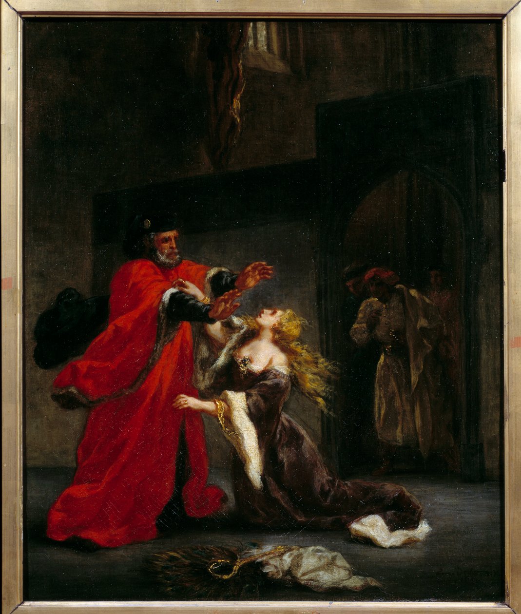 Desdemona cursed by her father (Brabantio). Illustration of William Shakespeare