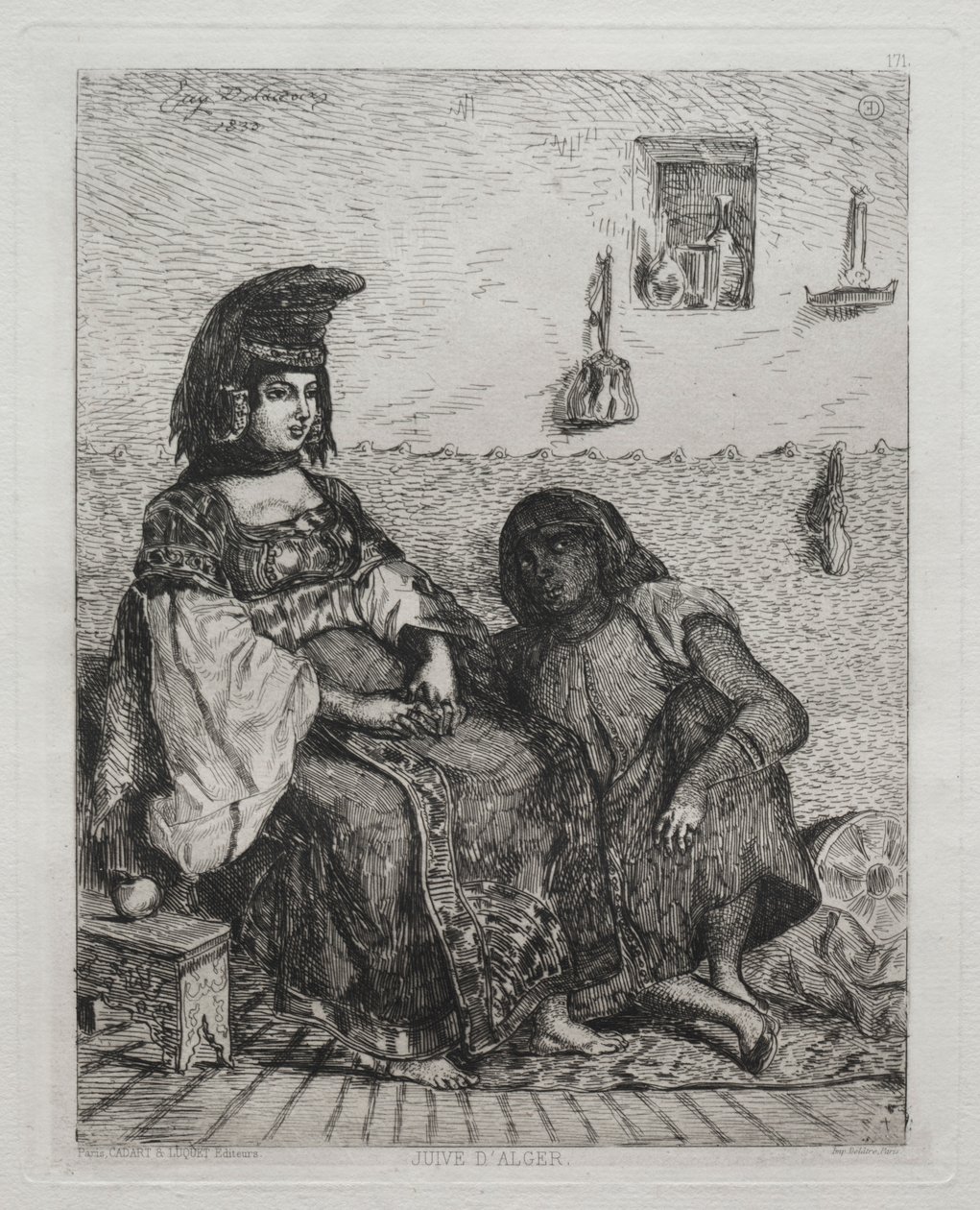 Jewish Woman of Algiers by Ferdinand Victor Eugene Delacroix
