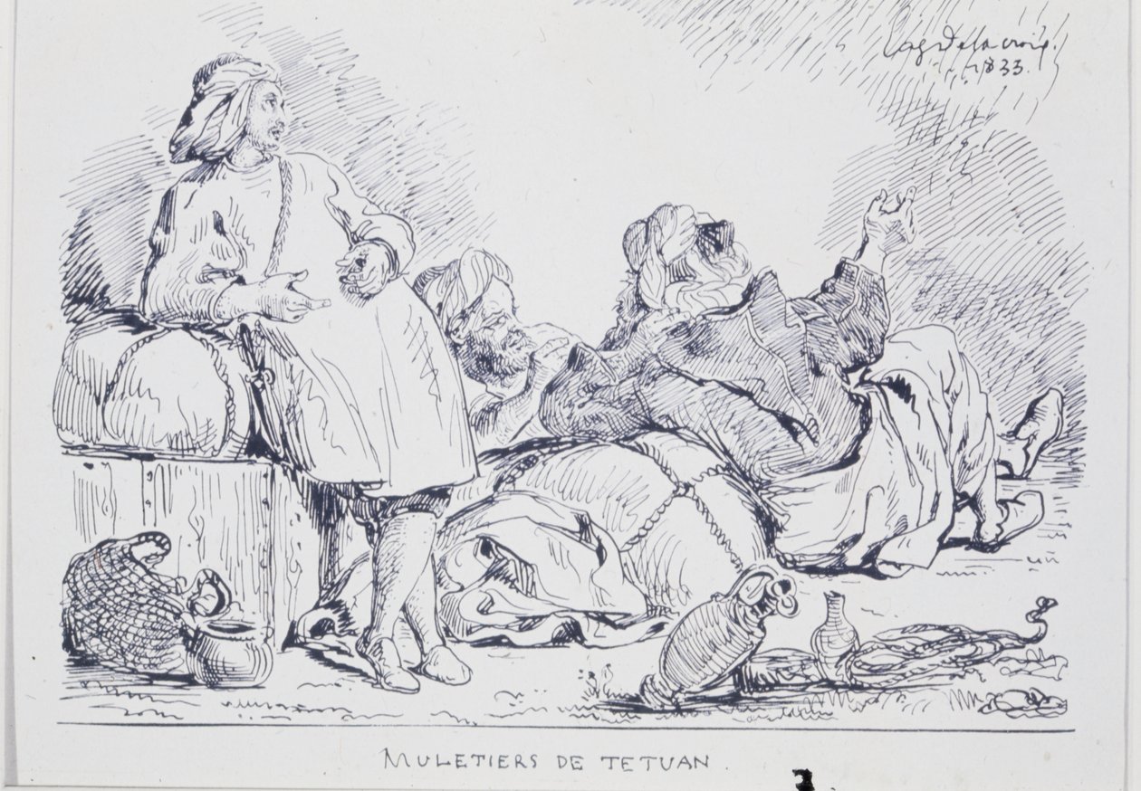 Mule-drivers from Tetuan by Ferdinand Victor Eugene Delacroix