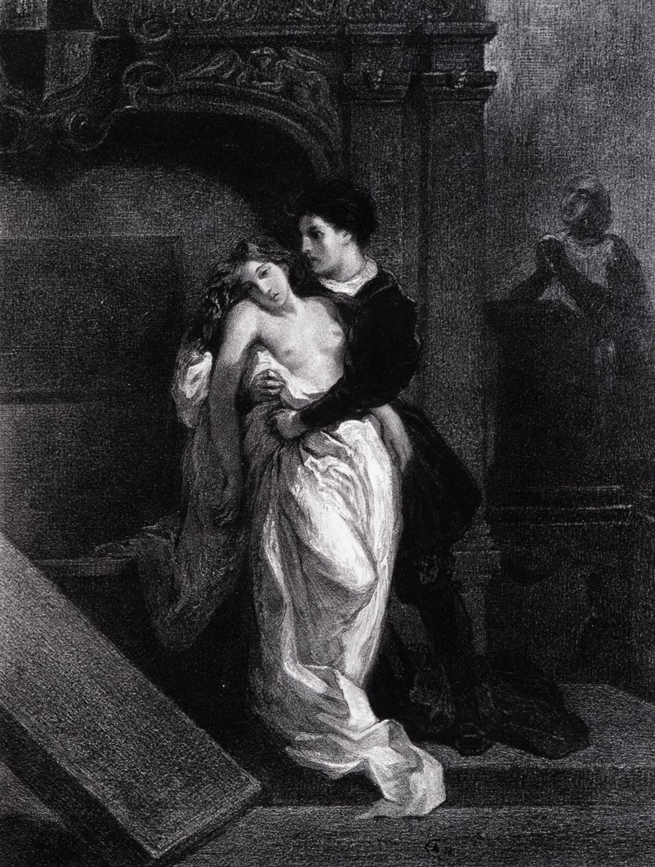 Romeo and Juliet (engraving) by Ferdinand Victor Eugene Delacroix