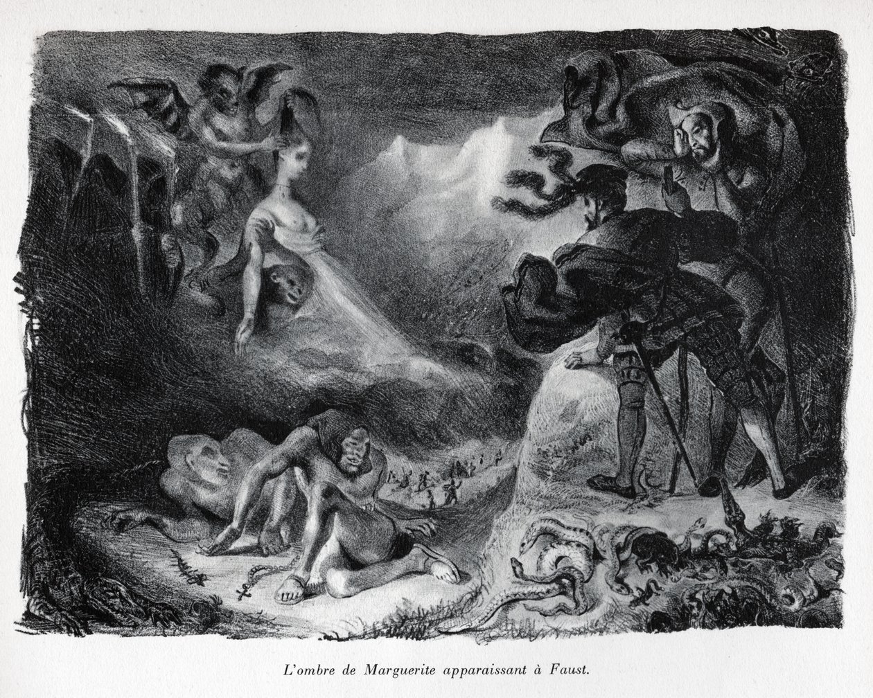The shadow of Gretschen appears at Faust by Ferdinand Victor Eugene Delacroix