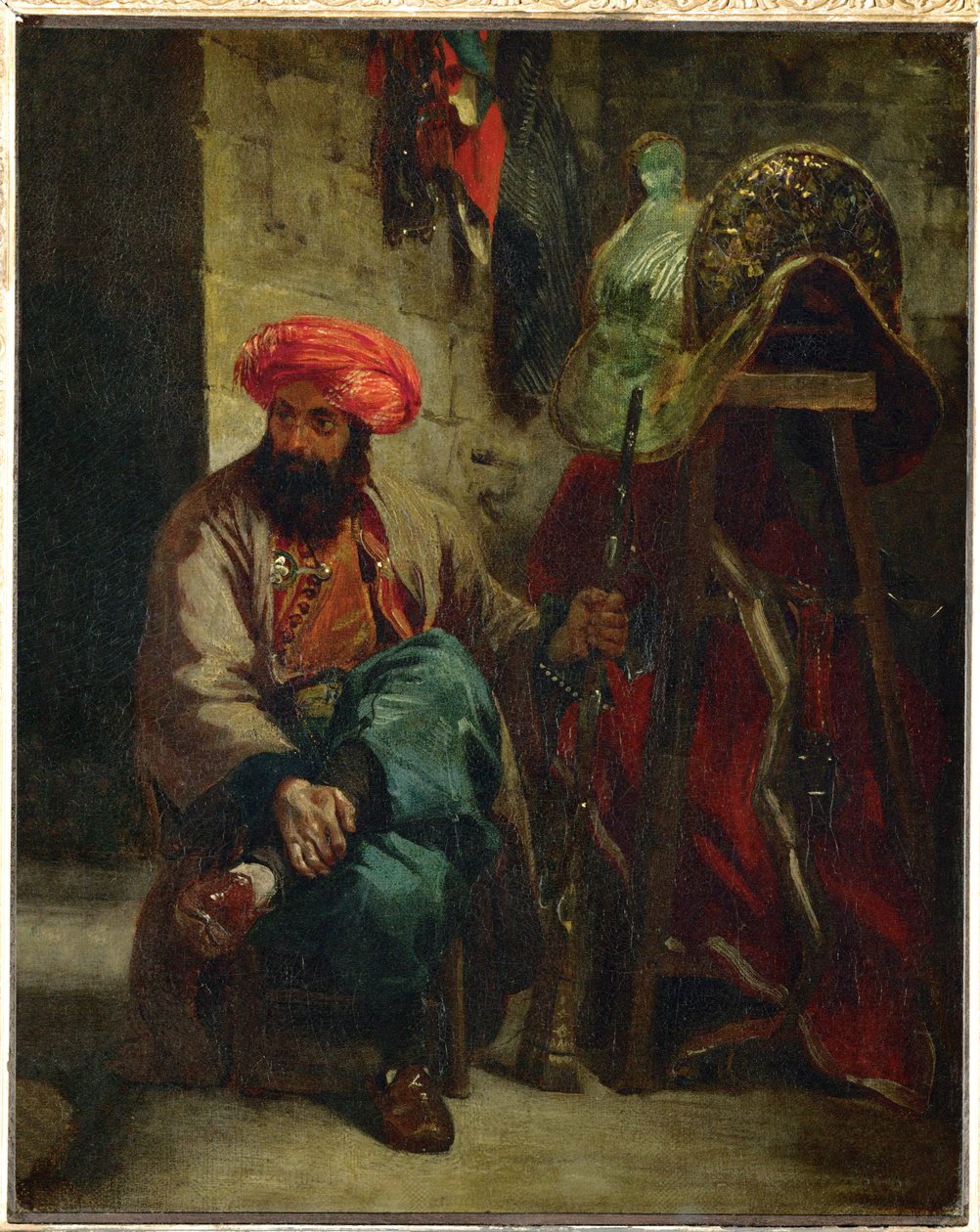 Turk with Saddle by Ferdinand Victor Eugene Delacroix