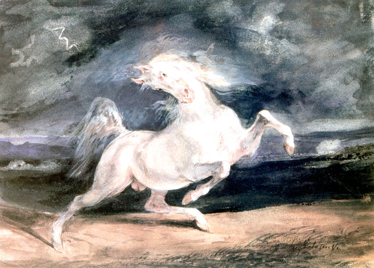 White Horse, 19th century by Ferdinand Victor Eugene Delacroix