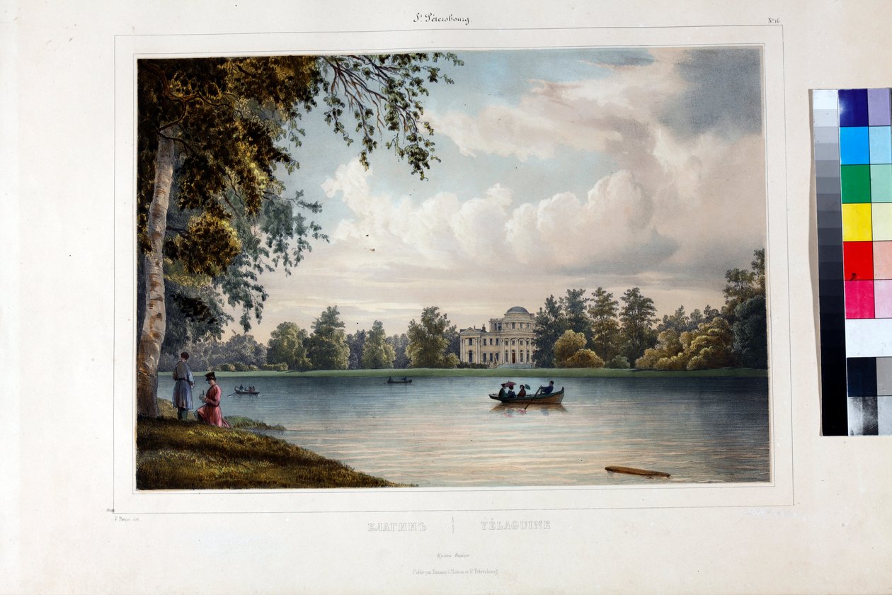 The Yelagin Palace at Saint Petersburg by Ferdinand Victor Perrot