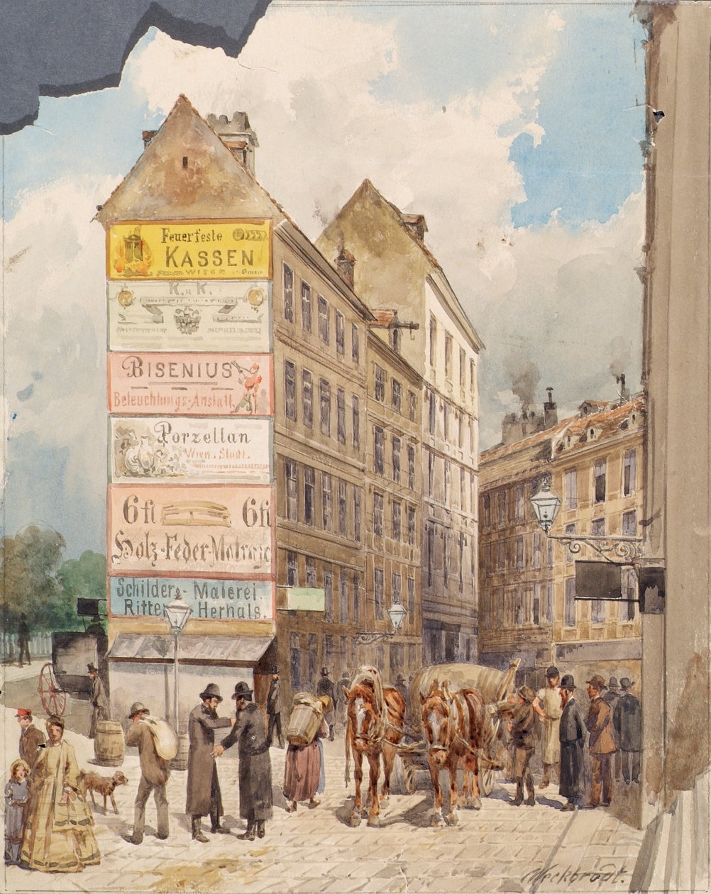 The Kohlmessergasse and the Salzgries at the Ruprechtsstiege by Ferdinand Weckbrodt