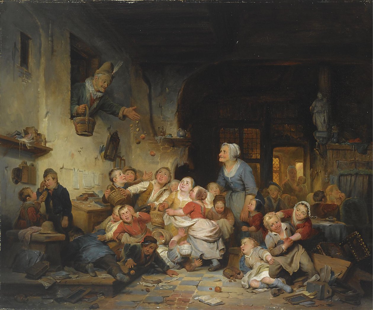 The Village School by Ferdinand de Braekeleer the Elder