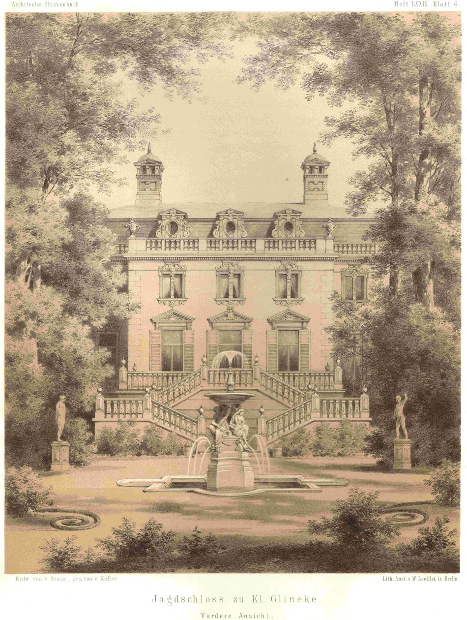 Berlin Hunting Lodge Glienicke Front View by Ferdinand von Arnim