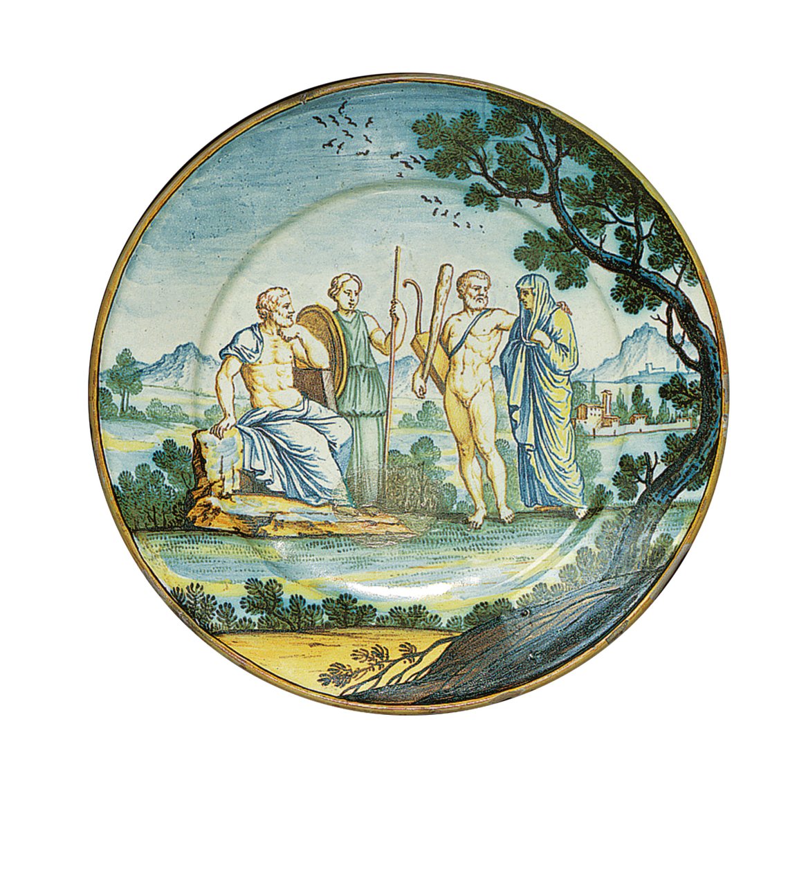 Siena Plate, with Hercules Bringing Alcestis Before King Admetus by Ferdinando Maria Campani