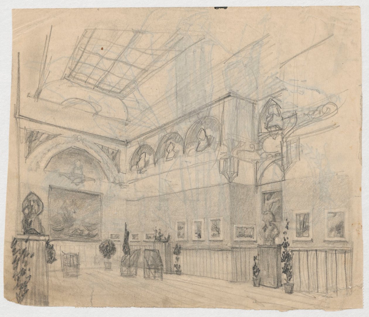 Exhibition with Paintings by Ferdynand Ruszczyc, verso: exhibition details by Ferdynand Ruszczyc