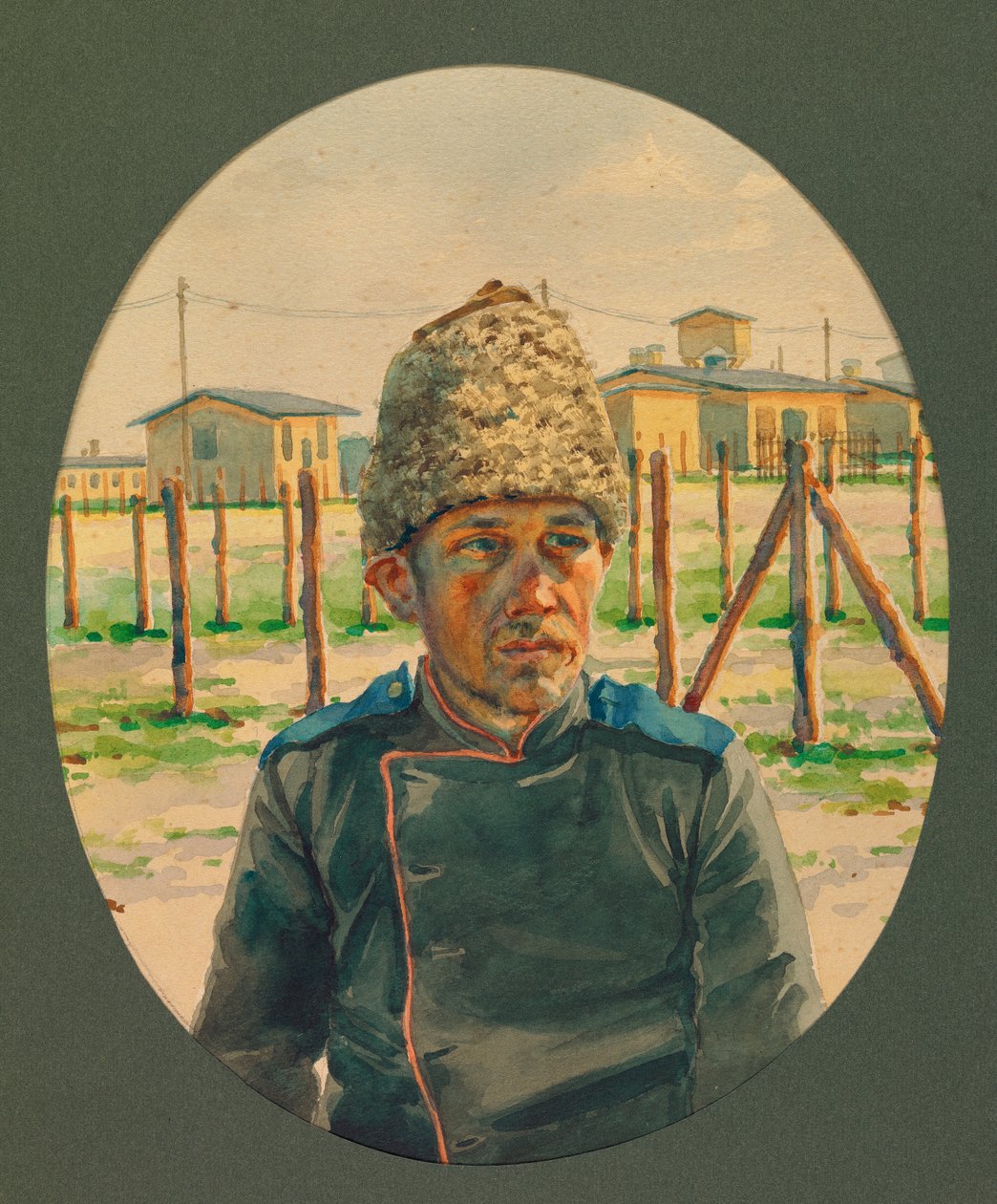 Portrait of a Russian Artilleryman Leaving Hospital, Gustrow by Fernand Barbier
