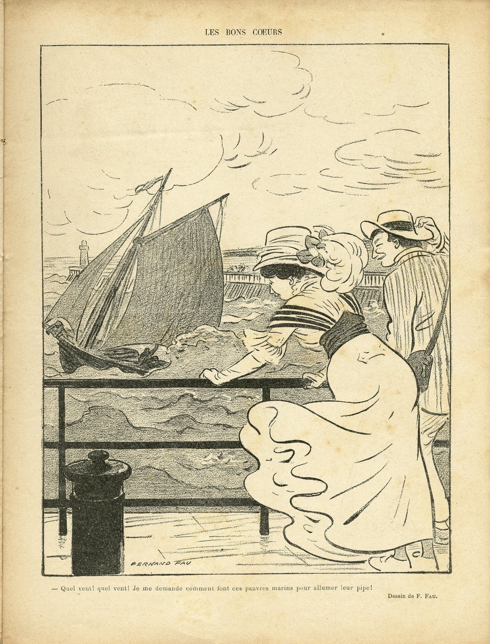 Illustration by Fernand Fau in Le Rire by Fernand Fau