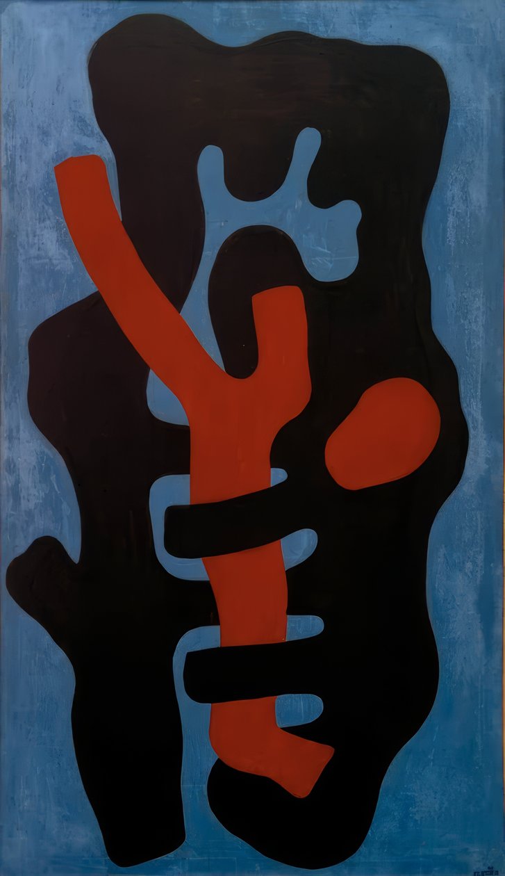Elements on Blue Background by Fernand Leger