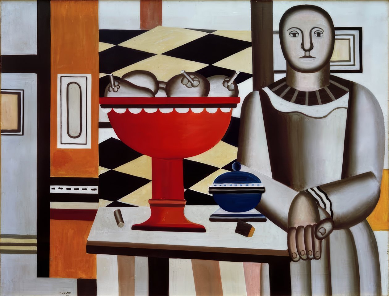 Woman with Fruit Bowl by Fernand Leger
