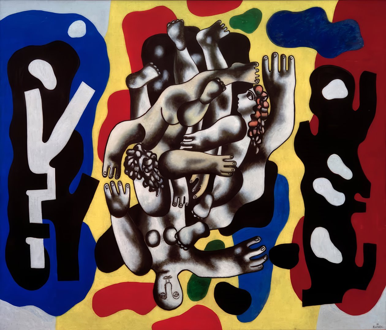 Diver on Yellow Background by Fernand Leger