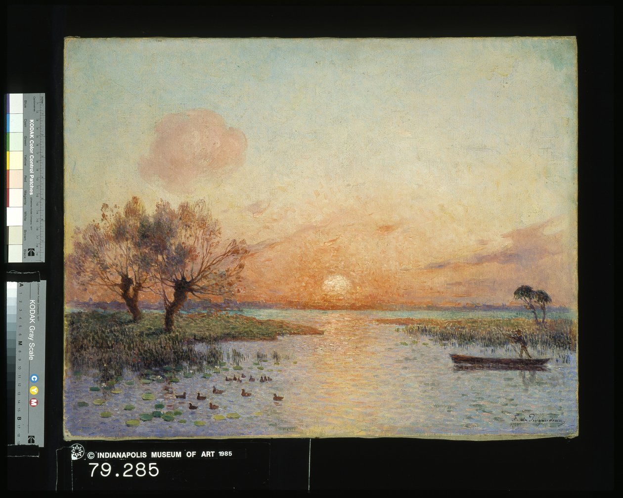The Pond At Sunset by Fernand Loyen du Puigaudeau