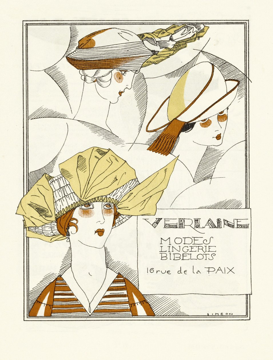 Advertisement for Verlaine, Modes, Lingerie, Bibelots by Fernand Siméon