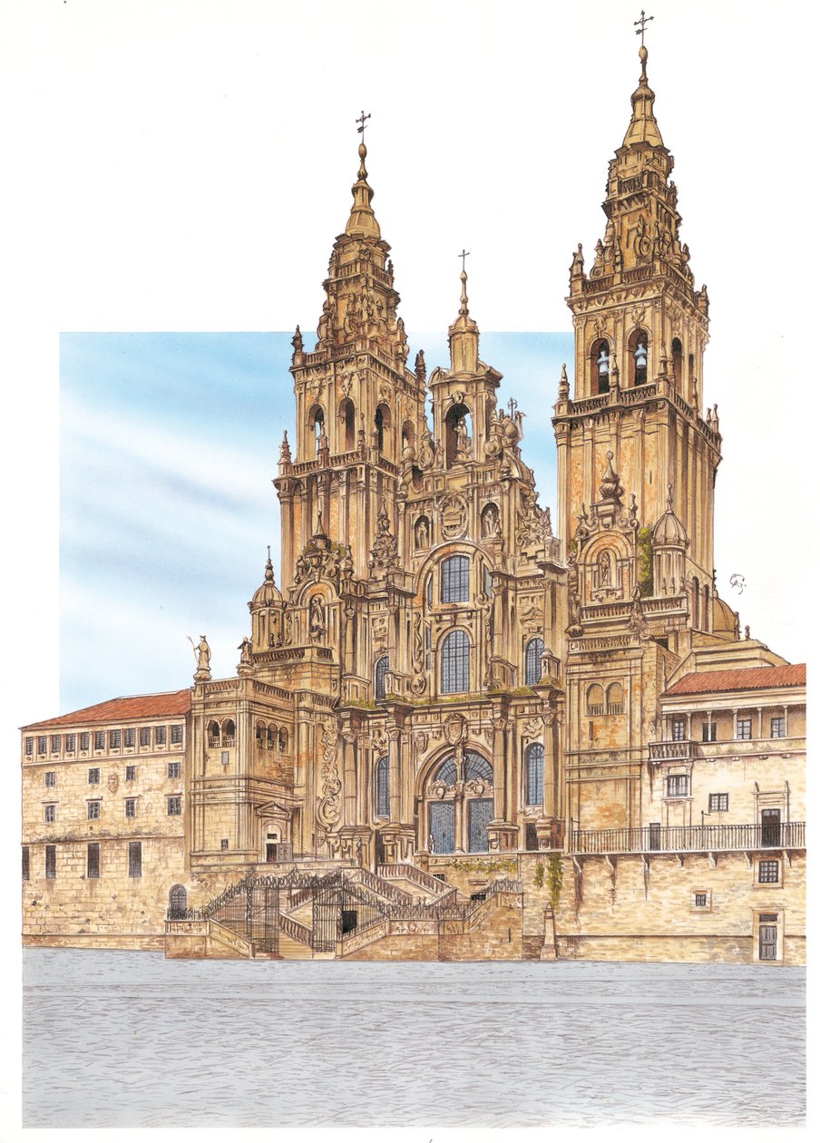 Santiago de Compostela. Western façade. Spain by Fernando Aznar Cenamor