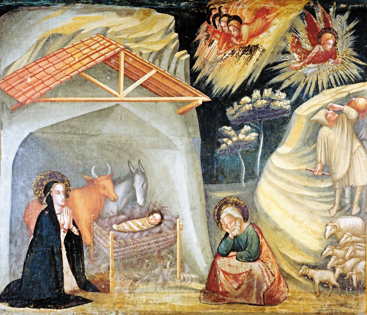 Birth of Jesus in Bethlehem (detail) by Ferrer Bassa