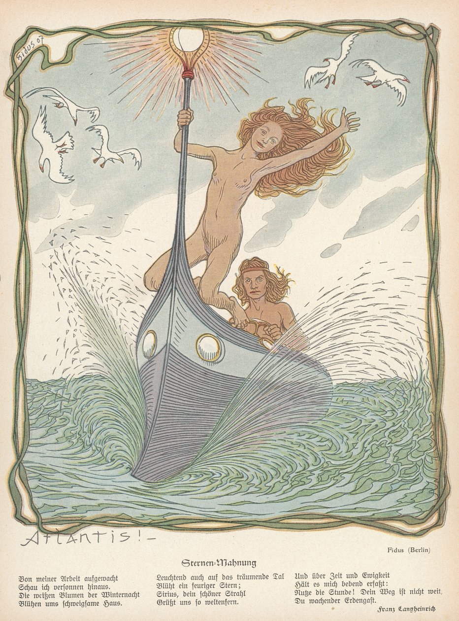 Atlantis! 1907, pub. in 'Jugend' by Fidus: Fine art print