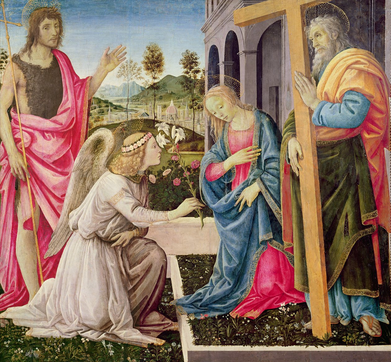 Annunciation with St. Joseph and St. John the Baptist by Filippino Lippi