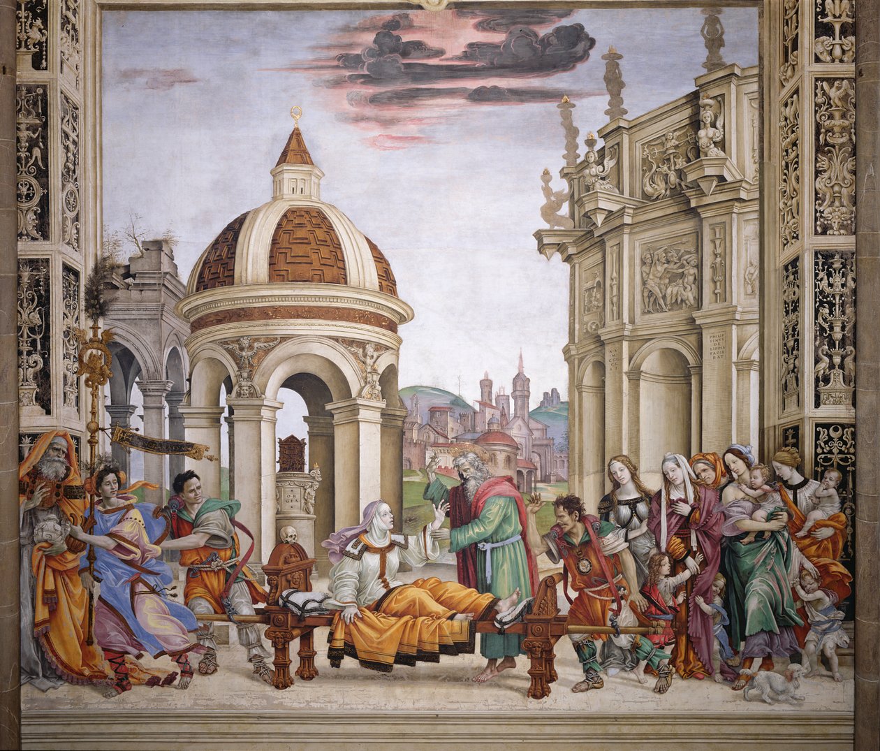North wall of Strozzi Chapel, The raising of Drusiana by St. John the Evangelist, c.1457-1502 by Filippino Lippi