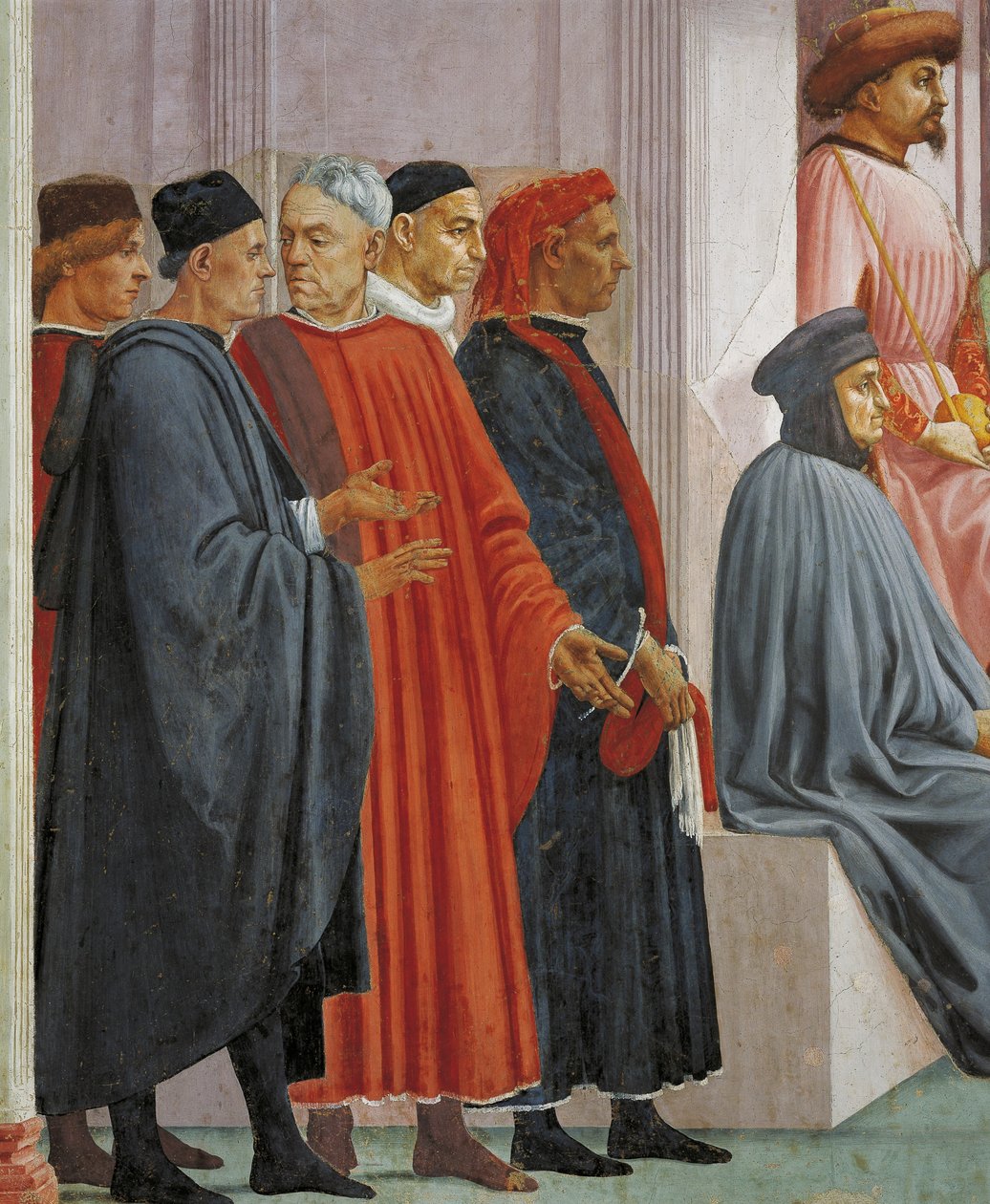 Men in medieval dress, (detail) by Filippino Lippi