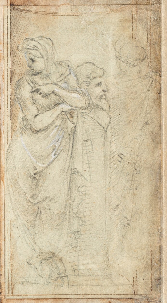 Two Draped Women Standing on Either Side of a Herm by Filippino Lippi