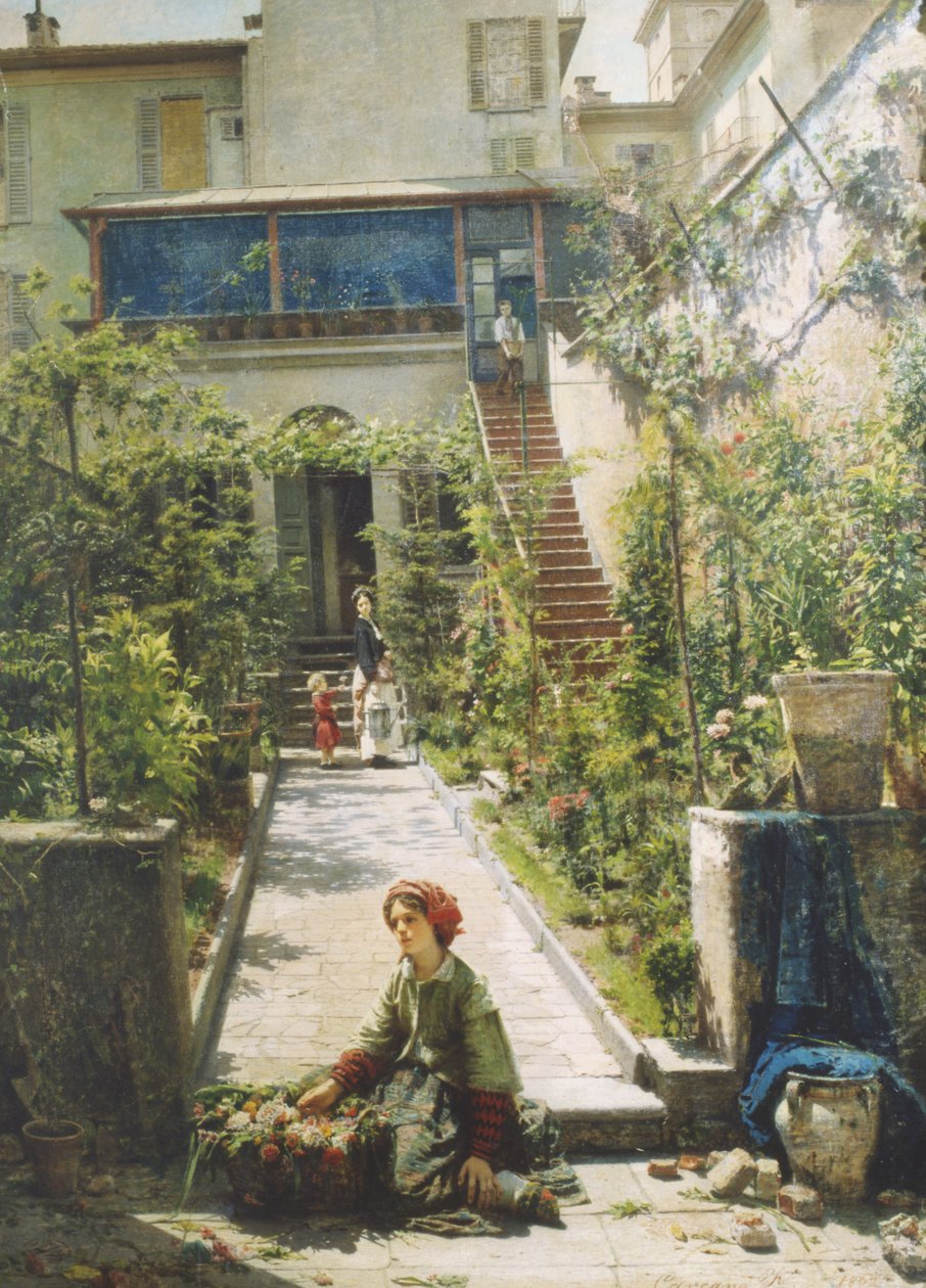 The Little Flower Girl by Filippo Carcano