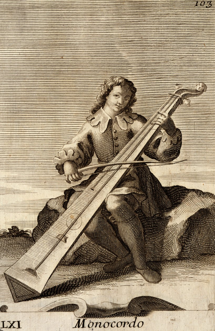 Man playing the monochord by Filippo Bonanni