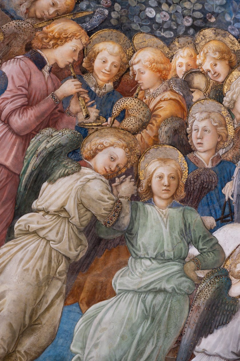 Angels, detail of the Coronation of Mary by Filippo Lippi