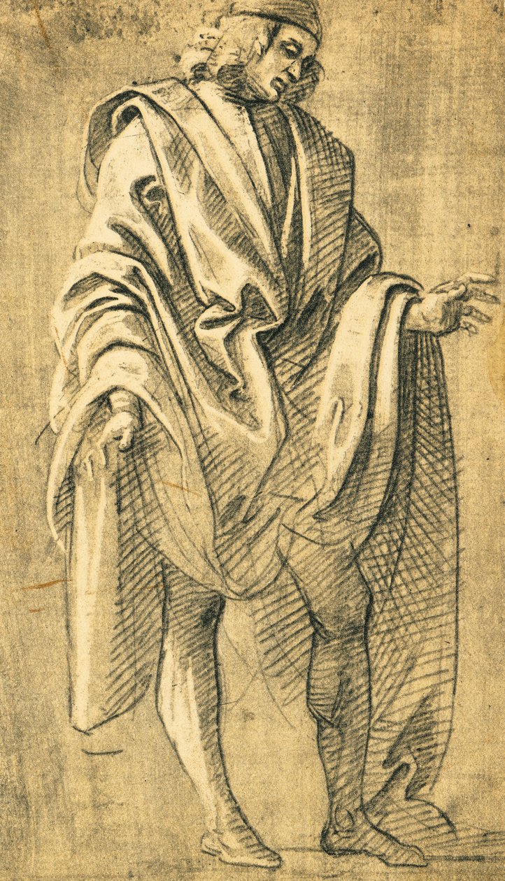 Study of human male figure (drawing) by Filippo Lippi