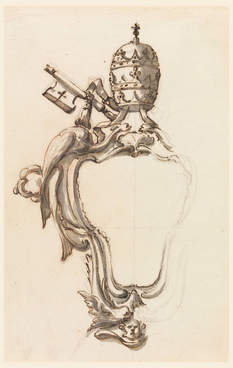 A Papal Escutcheon, 1740-70 by Filippo Marchionni