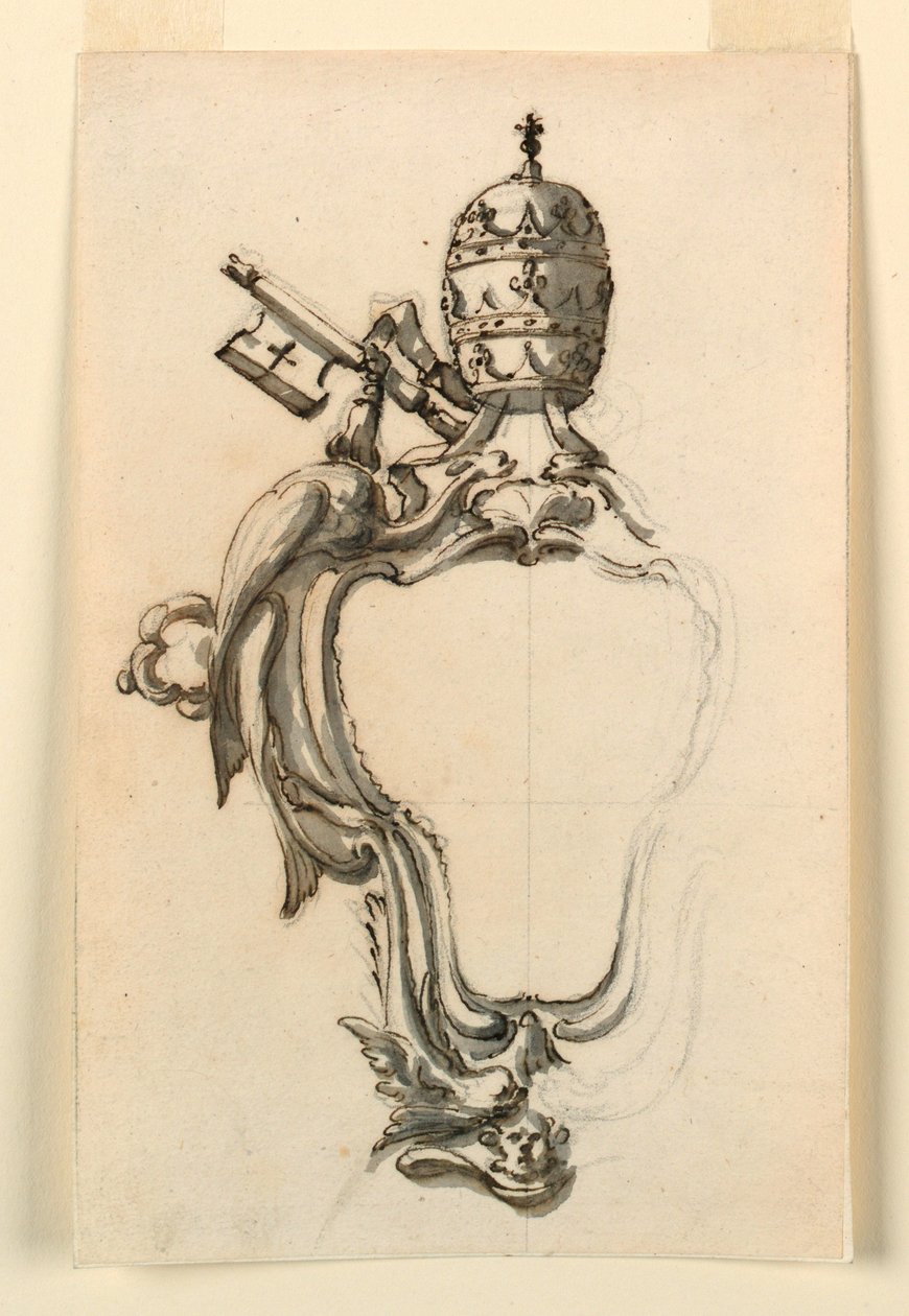 A Papal Escutcheon, 1740-70 by Filippo Marchionni