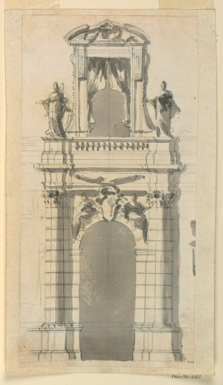The elevation of the lower central part of a town mansion, 1770–85 by Filippo Marchionni