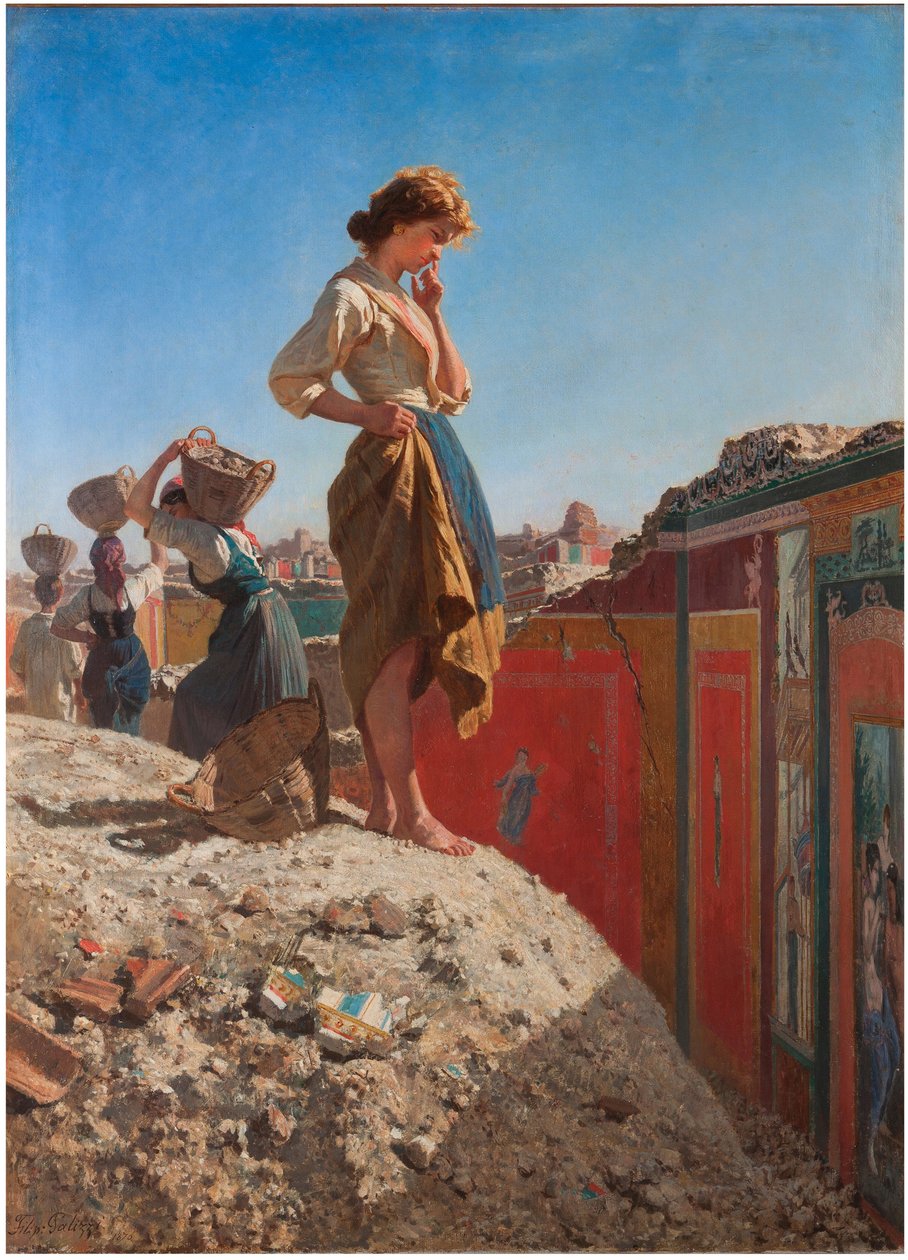 The excavations at Pompeii, Italy by Filippo Palizzi