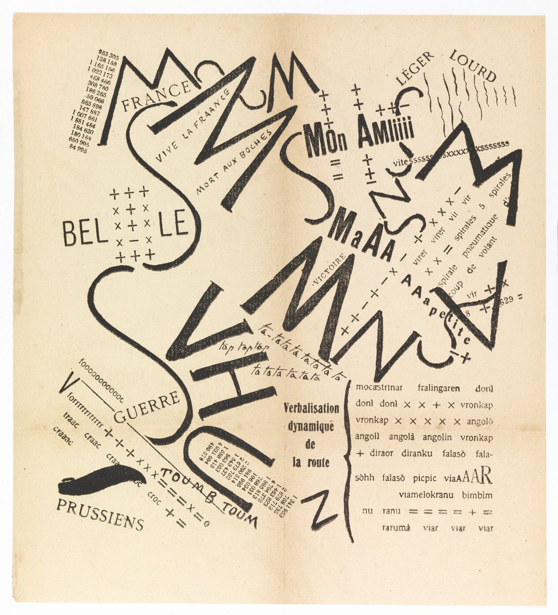 Consonant Vowel Numbers in Freedom. The Futurist Paroliberi, 1915 by Filippo Tommaso Marinetti