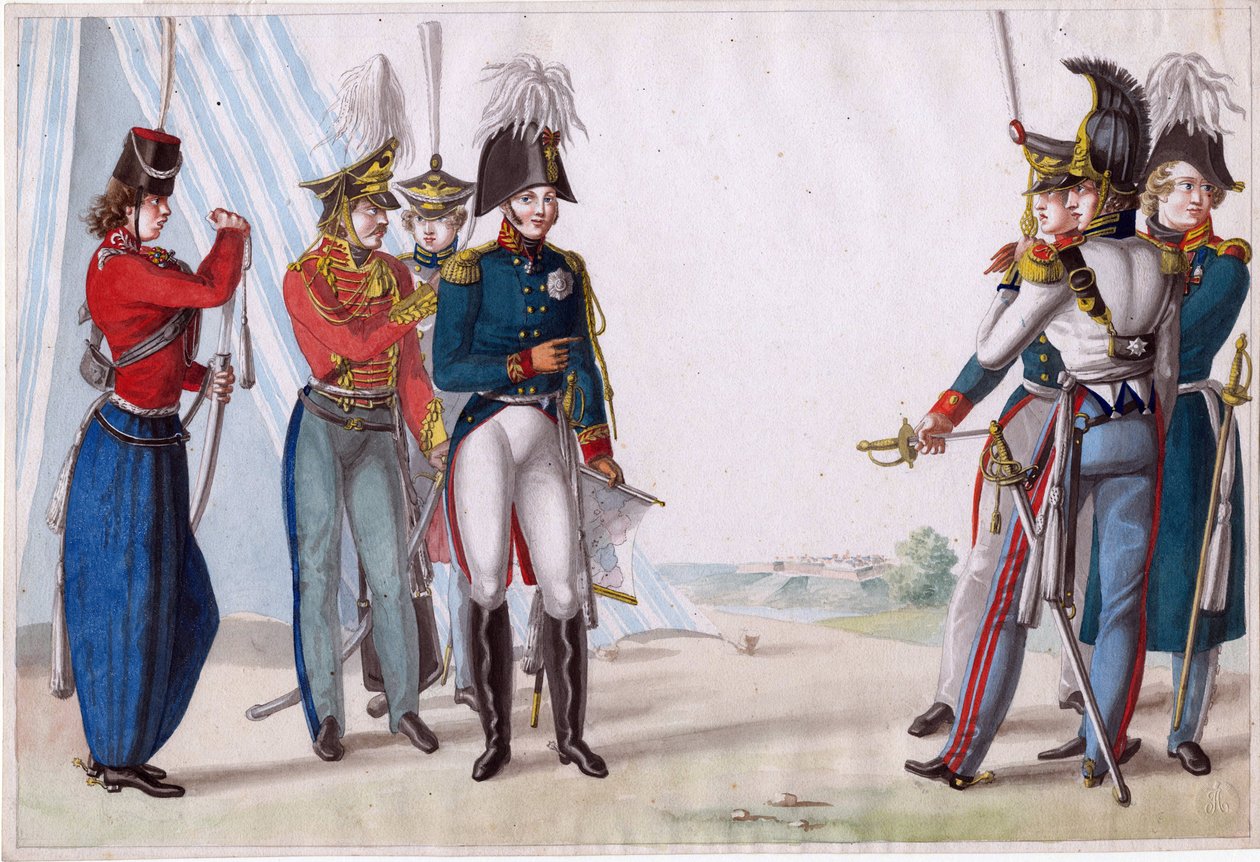 Tsar Alexander I and Russian Officers
