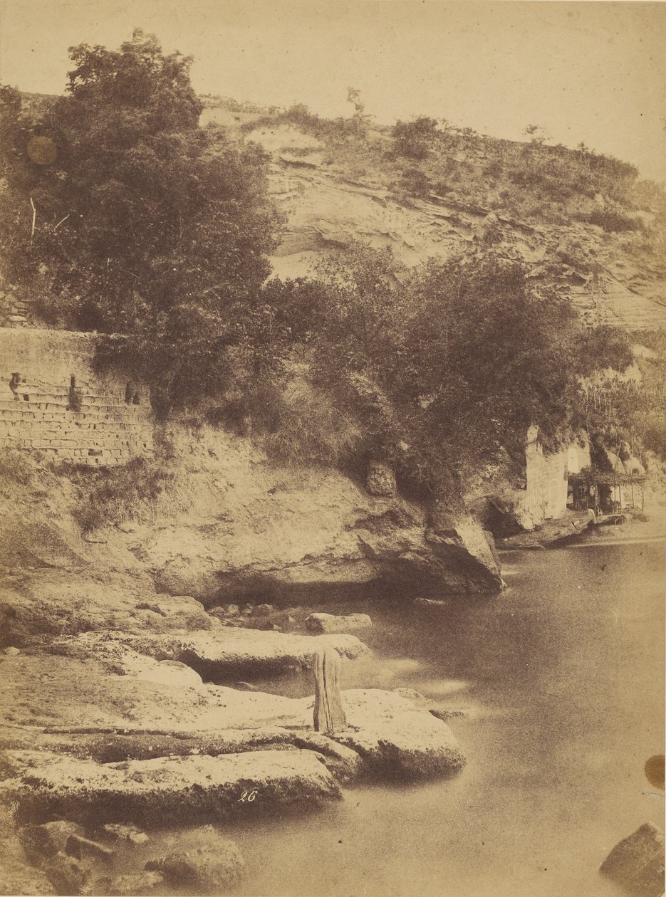 Beach, Cliff, and Water Front Cafe by Firmin Eugène Le Dien