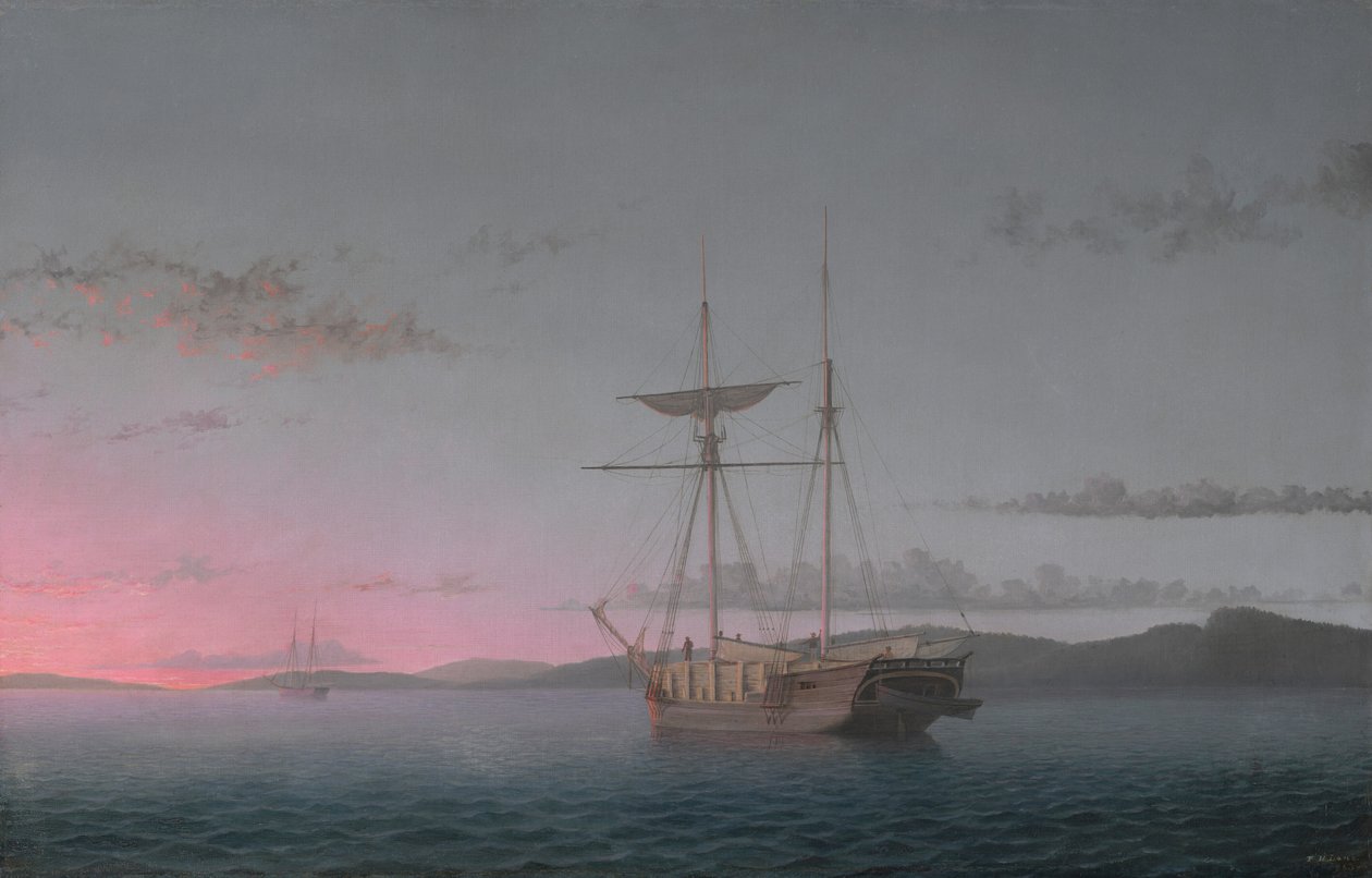 Lumber Schooners at Evening on Penobscot Bay by Fitz Henry Lane