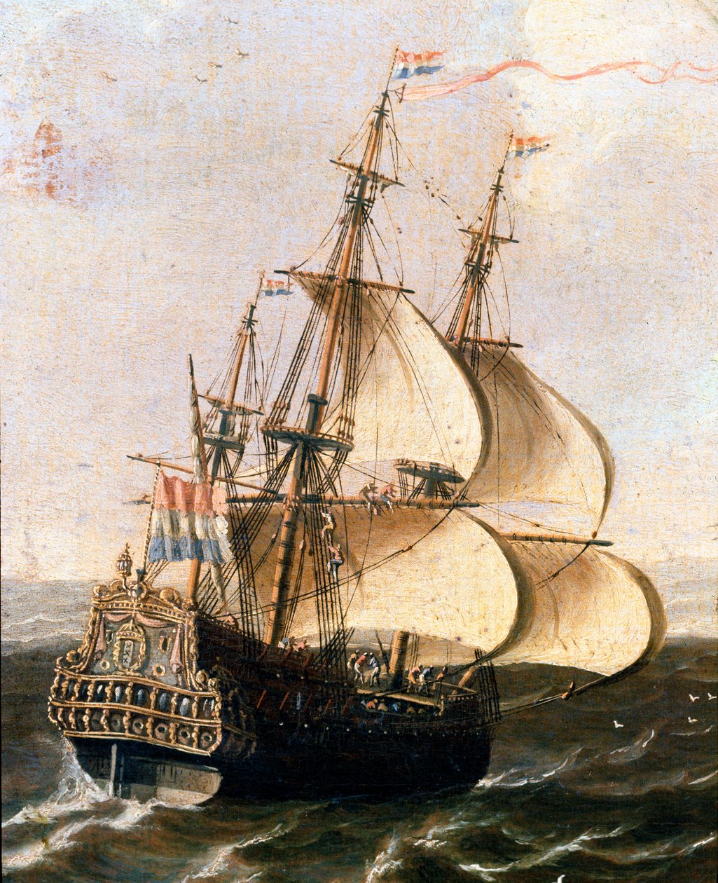 A galleon of the Dutch company of the East Indies. Anonymous painting of the Flemish school (17th century) Museo Navale, Genes by Flemish School