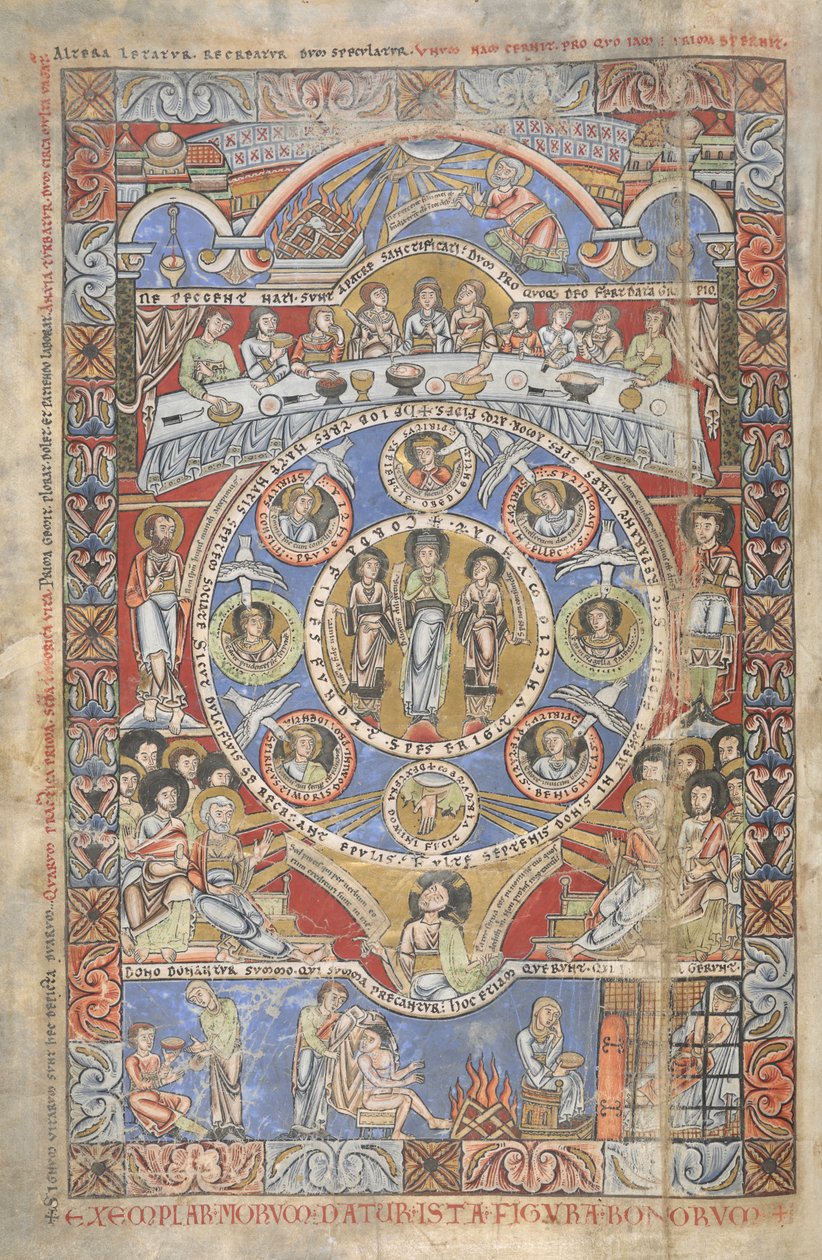 Exegesis of the opening verses of the Book of Job, illustration from 