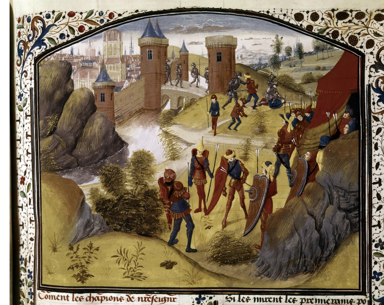 Crusades: Battle between Moslems and Crusaders at the Walls of Antioch by Flemish School
