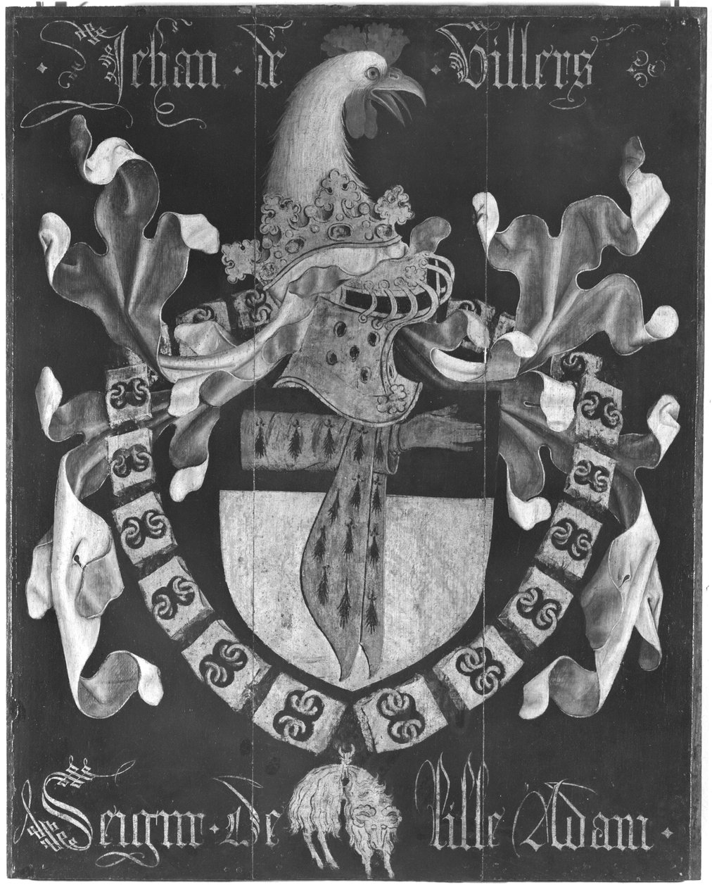 Coat of Arms of Jehan de Villers (d.1439), Seigneur of Lille Adam, 3rd Chapter of the Order of the Golden Fleece, Dijon, 1430 by Flemish School