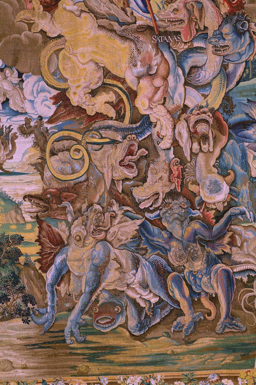 Saint Michael defeating the dragon (detail) by Flemish School