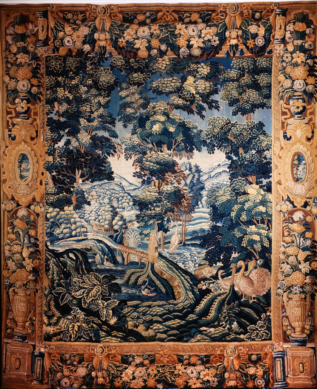 Flemish tapestry. So called verdure. Manufacture of Oudenaarde. Private collection. 17th century
