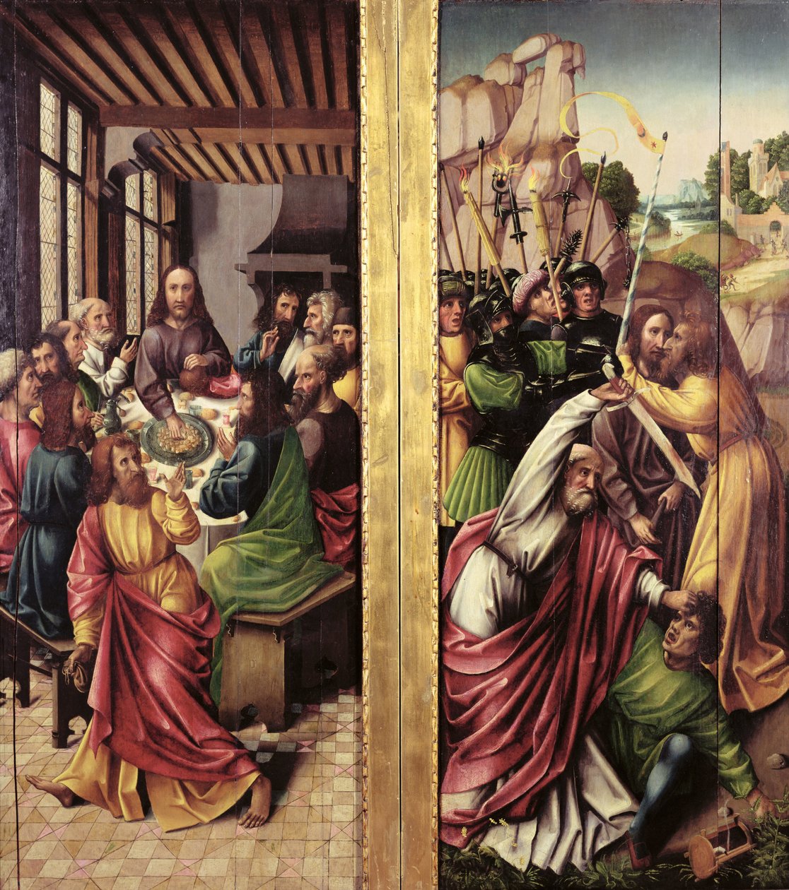 Kiss of Judas and Last Supper by Flemish School